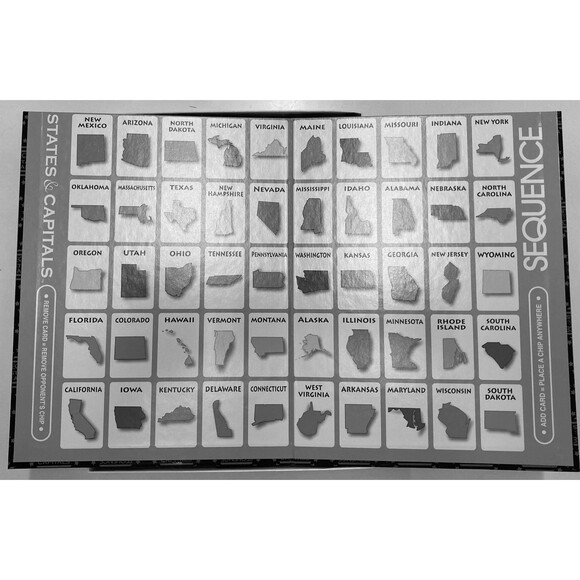 Sequence States & Capitals Board Educational Game 2-12 Players  100%Complete 7+ - Picture 5 of 10